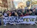 Corte reivindicativo sobre el trazado de Feve en León