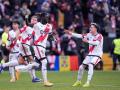 Los jugadores del Rayo en el Estadio de Vallecas