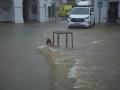 Calle convertida en río en la localidad gaditana de Grazalema tras el paso de la borrasca Leonardo