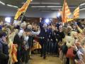 El presidente y candidato del PP, Jorge Azcón, celebrando la victoria