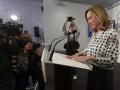 Pilar Alegría, en su comparecencia de la noche electoral