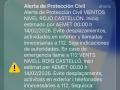 Es-Alert mandado por la Generalitat Valenciana este viernes por la borrasca Oriana