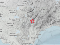 Imagen del mapa con el terremoto de Málaga registrado