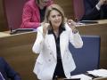 Imagen tomada este miércoles de Susana Camarero durante la sesión de control en las Cortes Valencianas