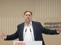 El presidente de ERC, Oriol Junqueras, este sábado