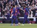 Lamine Yamal celebra un gol marcado esta temporada en el Camp Nou