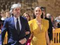 Alfonso de Borbon and Model Eugenia Silva during the wedding of Isabelle Junot and Alvaro Falco in Plasencia (Caceres) on Saturday, 2 April 2022.