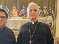 Fray Denis Pineda, con Robert Prevost en Roma