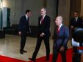 El Rey Felipe VI, a su llegada al MNAC, este domingo