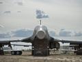 A Rockwell B-1 Lancer bomber is seen in a boneyard at the Aerospace Maintenance and Regeneration Group on Davis-Monthan Air Force Base May 13, 2015 in Tucson, Arizona. AFP PHOTO/BRENDAN SMIALOWSKI (Photo by BRENDAN SMIALOWSKI / AFP)