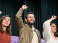 Belarra y Montero arropan al candidato de Podemos-Alianza Verde en Castilla y León, este sábado, en Valladolid