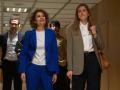 La vicepresidenta primera y ministra de Hacienda, María Jesús Montero (i), y la vicepresidenta tercera y ministra para la Transición Ecológica y el Reto Demográfico, Sara Aagesen (d), a su llegada a una reunión con los agentes sociales y económicos para abordar el impacto del conflicto en Oriente Medio