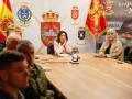 La ministra de Defensa, Margarita Robles, durante su visita al acuartelamiento de El Goloso