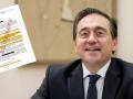 Montaje del ministro de Exteriores, José Manuel Albares, con los documentos a los que ha tenido acceso El Debate