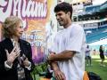 Doña Sofía con Carlos Alcaraz en el Miami Open