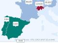 Uno de los mapas que ha circulado estos días poniendo solo el acento en el precio mayorista