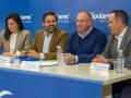 El secretario general del Partido Popular, Miguel Tellado; el presidente del PP-CLM, Paco Núñez