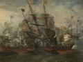 Combate naval y turcos saltando al abordaje por Juan de la Corte (1597–1660),  Museo Naval de Madrid.