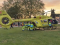 Un helicóptero del Summa112 en Villanueva de la Cañada