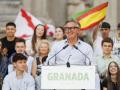 El candidato de Vox en Andalucía, Manuel Gavira, este jueves durante un mitin en Granada