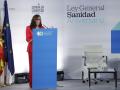 La ministra de Sanidad, Mónica García clausura el acto institucional con el que se conmemora el 40 aniversario de la aprobación de la normativa que dio lugar al sistema sanitario público