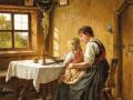 "Dando gracias" (Saying Grace), obra del pintor alemán Karl Gebhardt (1860-1917).