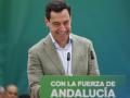 El presidente de la Junta de Andalucía, Juanma Moreno, en la presentación del programa electoral del PP-A para las elecciones del próximo 17 de mayo