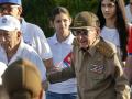 Raúl Castro asiste a la conmemoración del Día Internacional del Trabajo este viernes, en La Habana (Cuba).