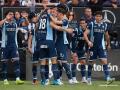 Los jugadores del Córdoba celebran uno de los goles de Fuentes