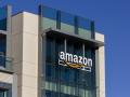 Palo Alto, CA, USA - Feb 18, 2020: The Amazon logo seen at Amazon campus in Palo Alto, California. The Palo Alto location hosts A9 Search, Amazon Web Services, and Amazon Game Studios teams.