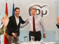 Borja Sémper, junto a Alberto Núñez Feijóo y el resto de la cúpula del PP