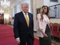 Donald Trump junto con Melania Trump en la Casa Blanca