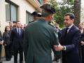 El presidente de la Junta, Juanma Moreno, visita la capilla ardiente de los agentes fallecidos en Huelva