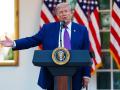 Donald Trump durante una cena especial en el Jardín de las Rosas de la Casa Blanca el lunes 11 de mayo de 2026