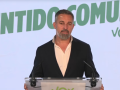 Abascal, en la sede de Vox este domingo electoral del 17-M
