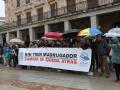 Concentración de Ausave celebrada el 5 de mayo para para exigir la restitución inmediata de esta frecuencia y el fin de una política ferroviaria que relega sistemáticamente a Zamora