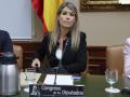 Imagen tomada este martes de Maribel Vilaplana durante la comisión de investigación sobre la dana de Valencia en el Congreso de los Diputados