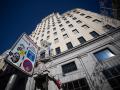 Fachada del edificio de Telefónica en la Gran Vía, a 28 de noviembre de 2025