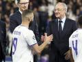 Florentino Pérez y Karim Benzema, tras ganar la Decimocuarta