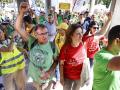 Imagen de una protesta de sindicatos educativos ante la Conselleria de Educación en Valencia.