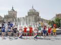 Foto de familia de los capitanes de las selecciones masculina y femenina con motivo de las HSBC SVNS Series Valladolid