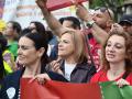 Imagen de Pilar Bernabé en la manifestación educativa del 15 de mayo en Valencia.