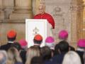 El Papa León XIV durante su primer discurso en España en el Palacio Real