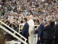 El Papa León XIV a su llegada al Bernabéu, este lunes