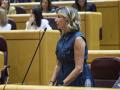 Alicia García, la portavoz del PP en el Senado, durante una sesión de control al Gobierno