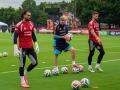 David Raya y Unai Simón en un entrenamiento con la selección española