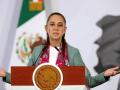 La presidenta de México, Claudia Sheinbaum, este martes en el Palacio Nacional