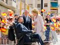 Doña Sofía, en La Roda (Albacete), donde ha presidido un congreso sobre ELA