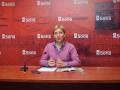 La concejal Yolanda Santos en una rueda de prensa en el Ayuntamiento de Soria