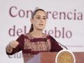 La presidenta de México, Claudia Sheinbaum, en una rueda de prensa este viernes